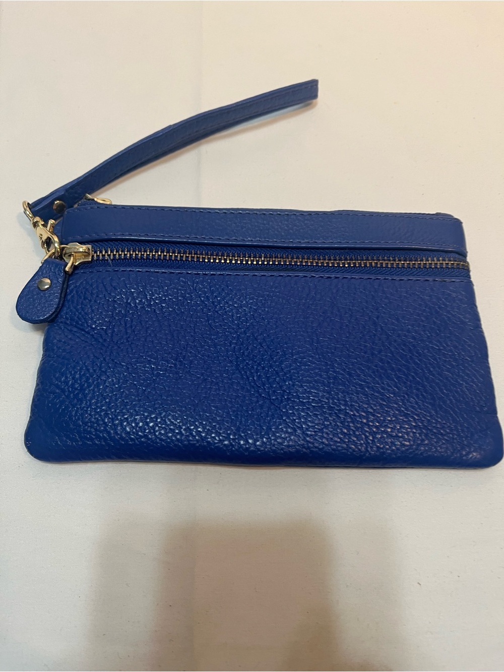 Source Unknown Cobalt Blue Leather Wristlet Clutch
